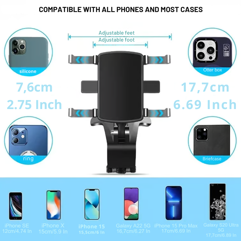 Support téléphone voiture - Sécurisé et pratique